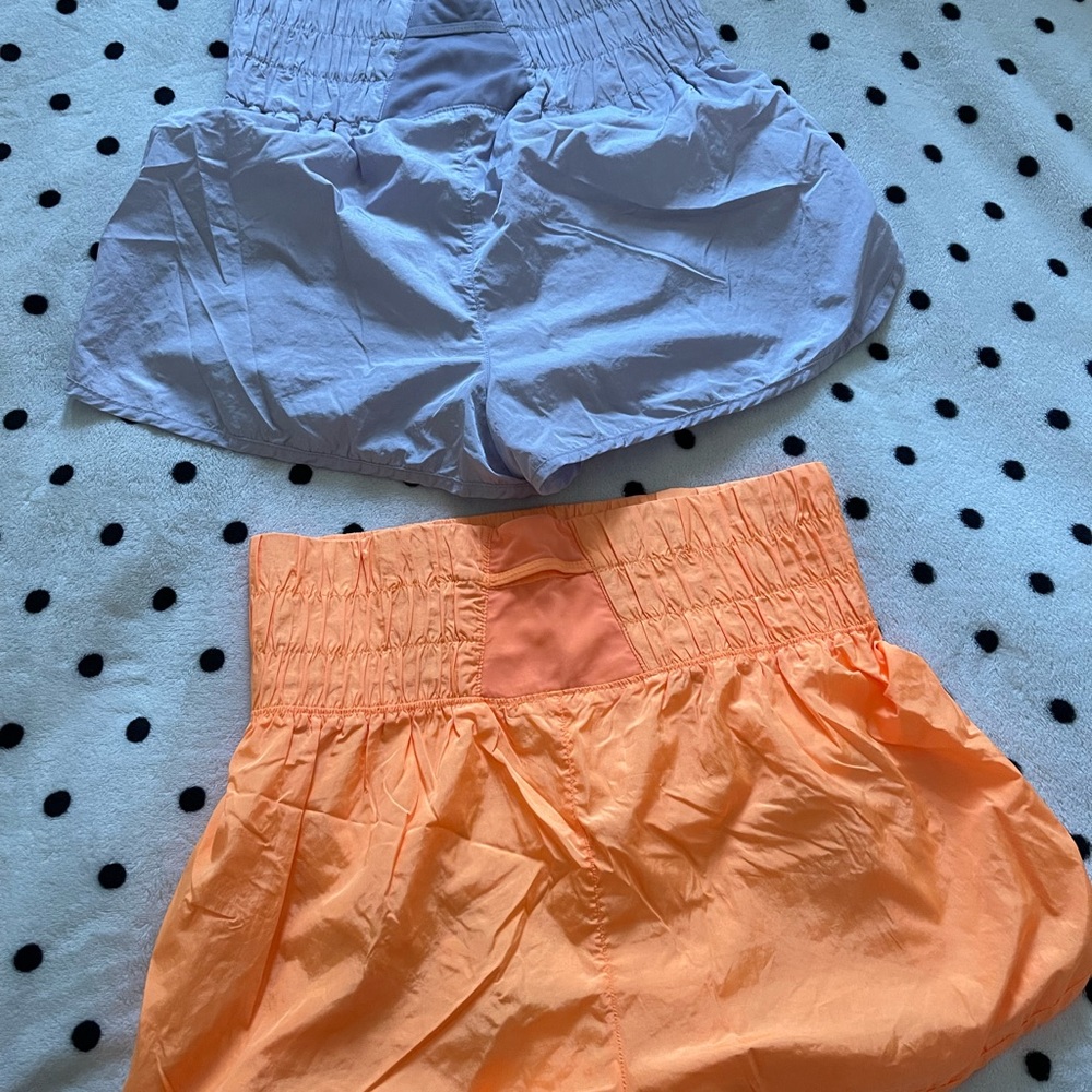 TWO Free People Lavender and Safety Orange ‘Way Home’ 🫧🌈 Shorts